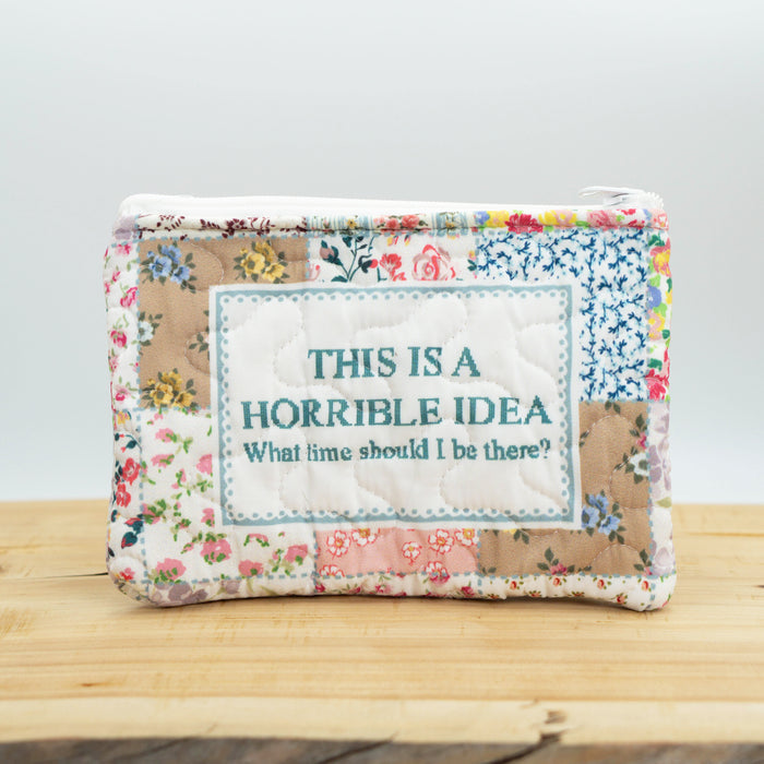 Horrible Idea Quilted Zipper Bag #QMB338