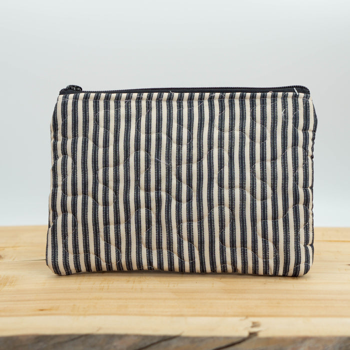 Howdy Ticking Quilted Zipper Bag #QMB247KH
