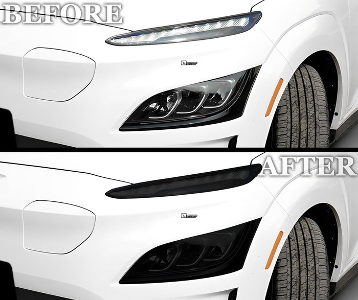 Full Headlight Taillight Precut Smoked PPF Tint Kit Film Overlay Fits Hyundai Kona Electric 2022 - 2023 - Bogar Tech Designs