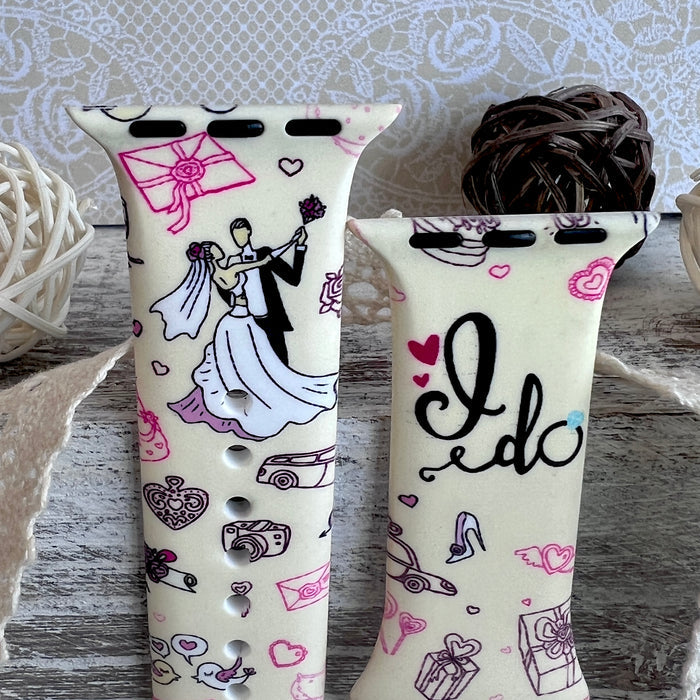 'I Do' Print Silicone Band For Apple Watch