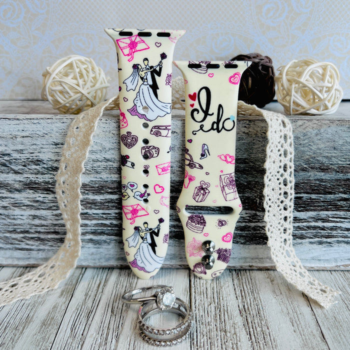 'I Do' Print Silicone Band For Apple Watch