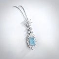 Wedding Jewelry - Aqua Blue Cubic Zirconia Bridal Necklace