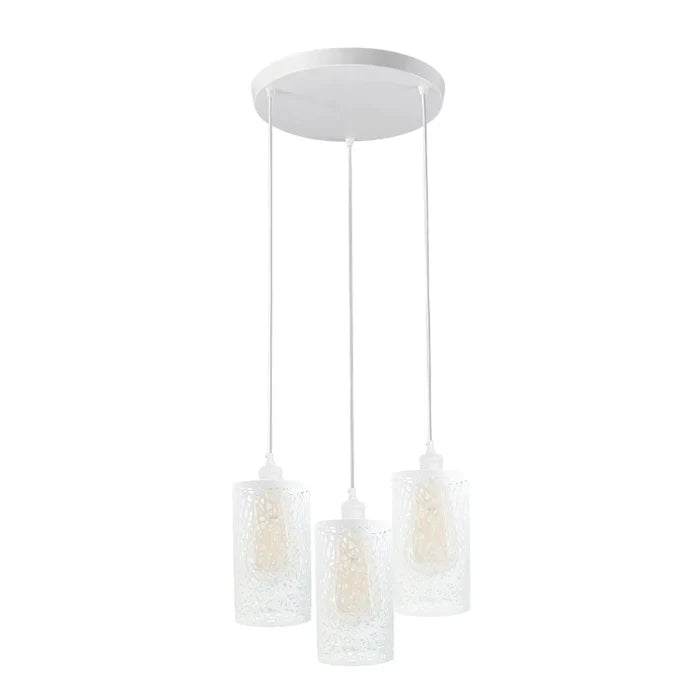 Industrial Retro pendant light 3 way Round ceiling base Metal Lamp Shade~4317