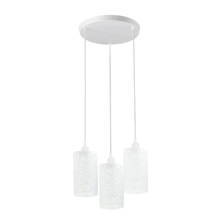 Industrial Retro pendant light 3 way Round ceiling base Metal Lamp Shade~4317