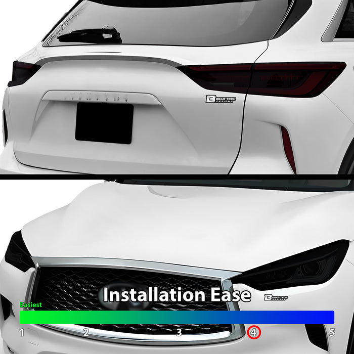 Full Headlight Taillight Precut Smoked PPF Tint Kit Film Overlay Fits Infiniti QX50 2019 - 2025 - Bogar Tech Designs
