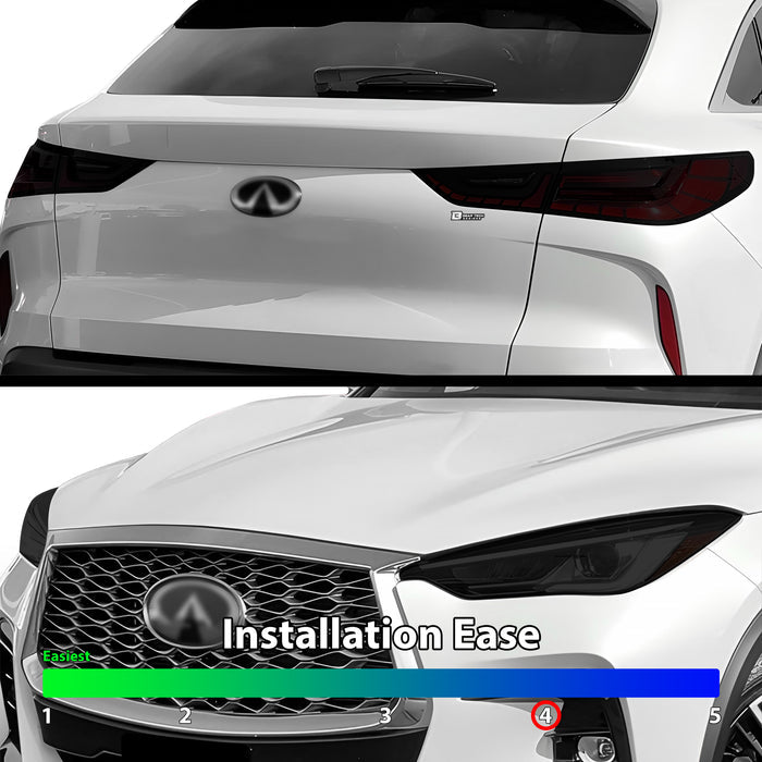 Full Headlight Taillight Precut Smoked PPF Tint Kit Film Overlay Fits Infiniti QX55 2022 - 2024 - Bogar Tech Designs