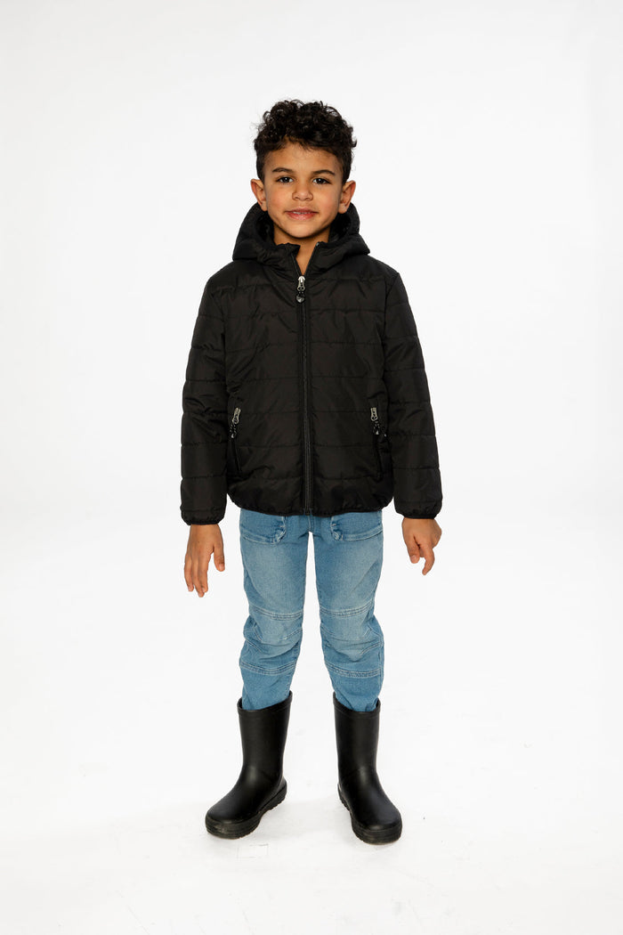 Insulating Quilted Mid-Season Jacket Black-1