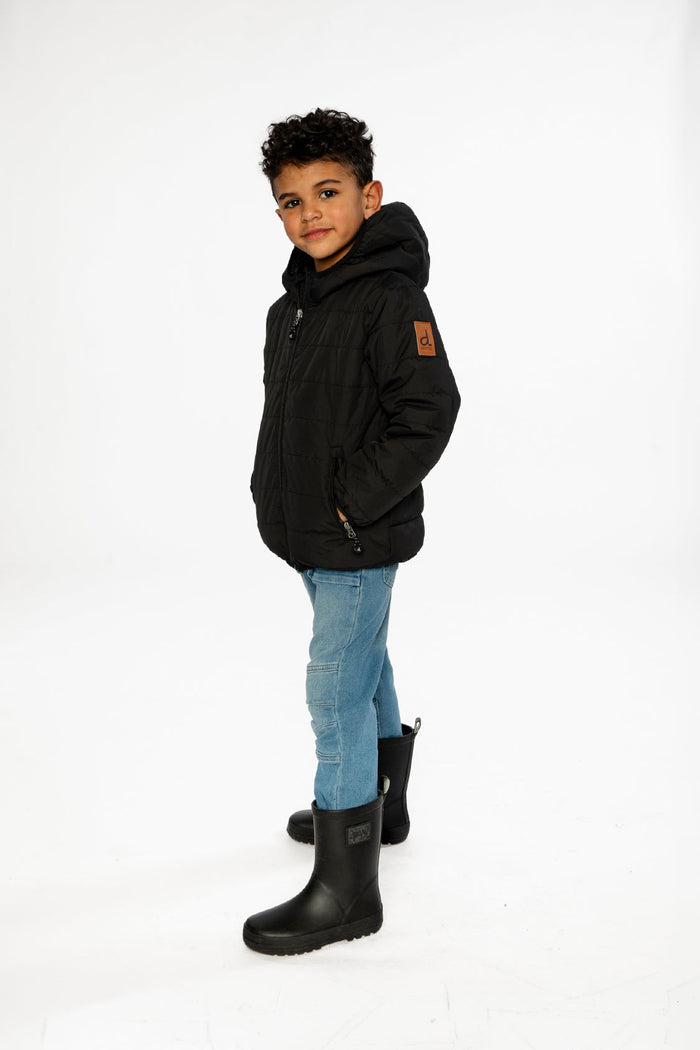 Insulating Quilted Mid-Season Jacket Black-2