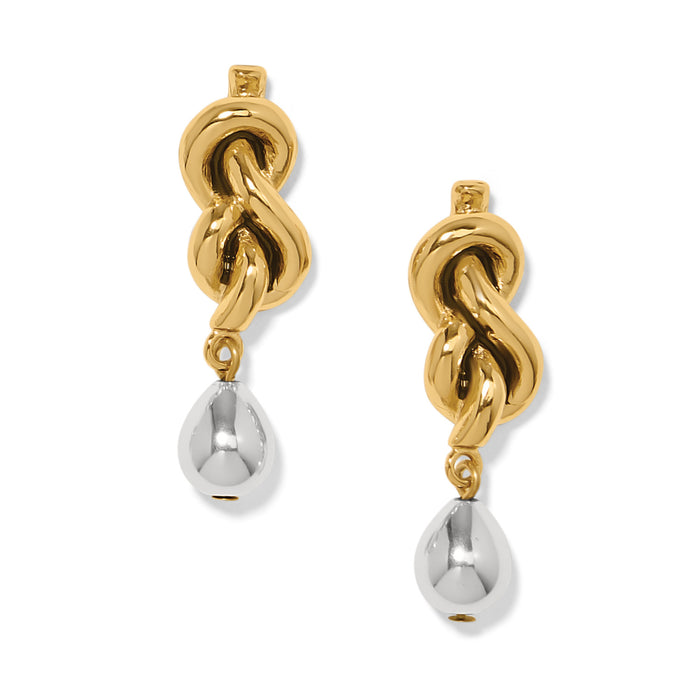 Interlok Single Knot Drop Earrings/Gold-Silver 2