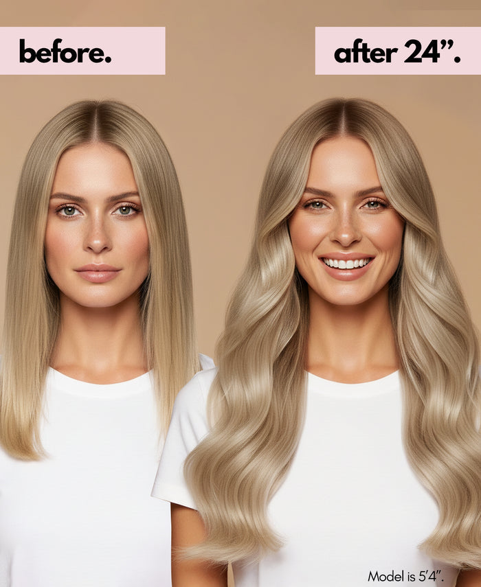 invisible clip-in hair extensions ash blonde.