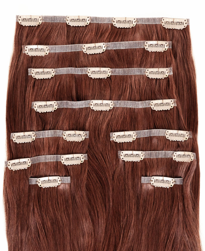 invisible clip-in hair extensions auburn.