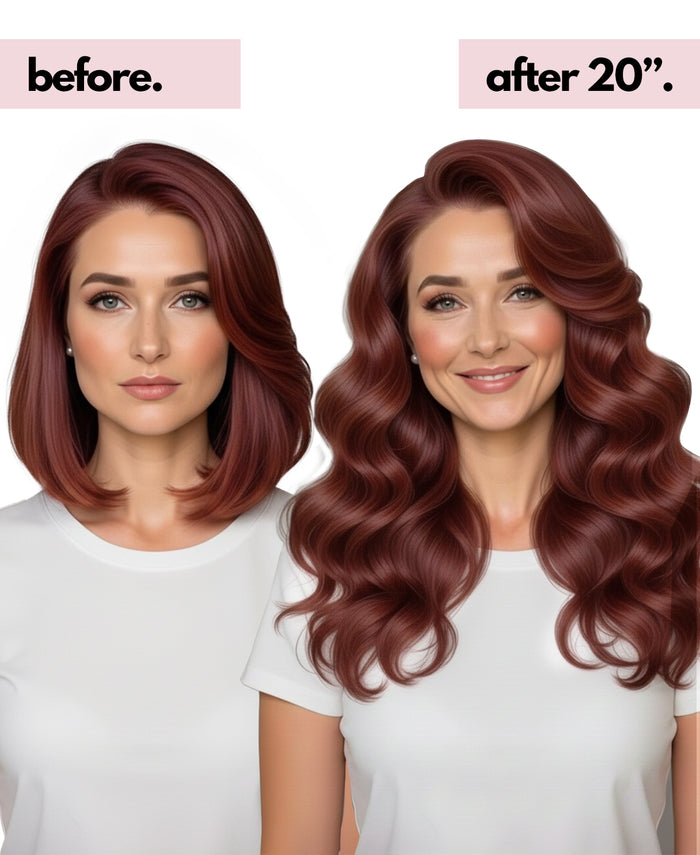 invisible clip-in hair extensions auburn.
