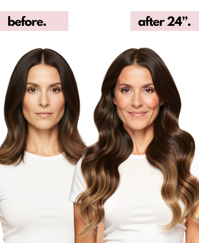 invisible clip-in hair extensions brown melt.