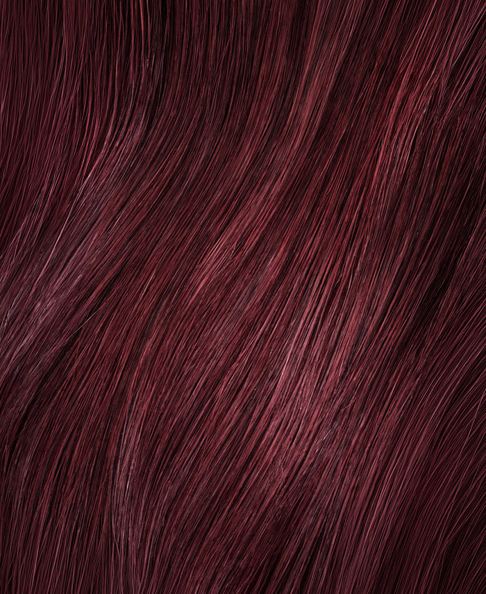 invisible clip-in hair extensions cherry red.