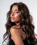 invisible clip-in hair extensions chocolate brown.