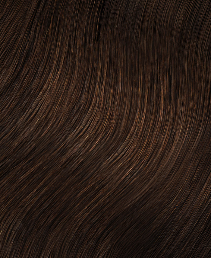 invisible clip-in hair extensions chocolate brown.