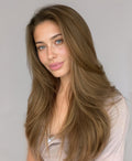 invisible clip-in hair extensions dark blonde.