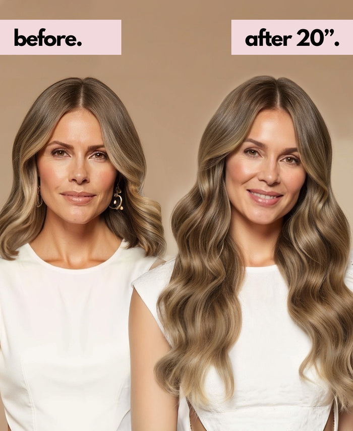invisible clip-in hair extensions dark blonde.
