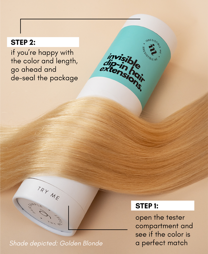 invisible clip-in hair extensions honey blonde.