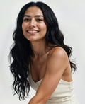 invisible clip-in hair extensions jet black.