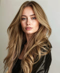 invisible clip-in hair extensions medium blonde.