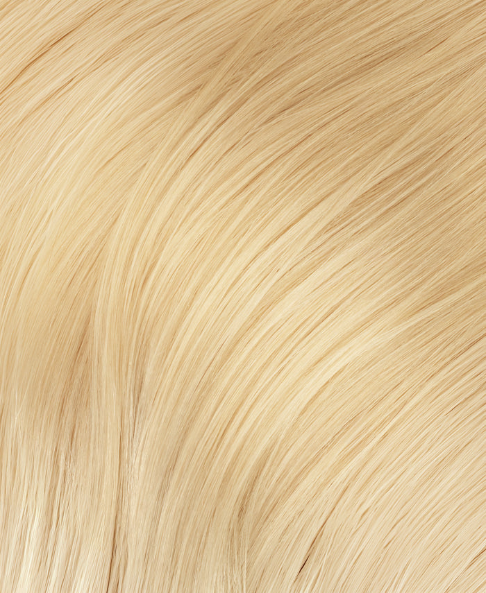 invisible clip-in hair extensions platinum blonde.
