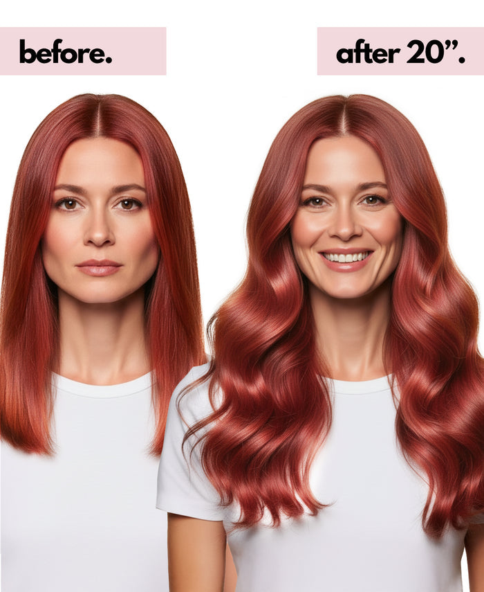 invisible clip-in hair extensions ruby red.