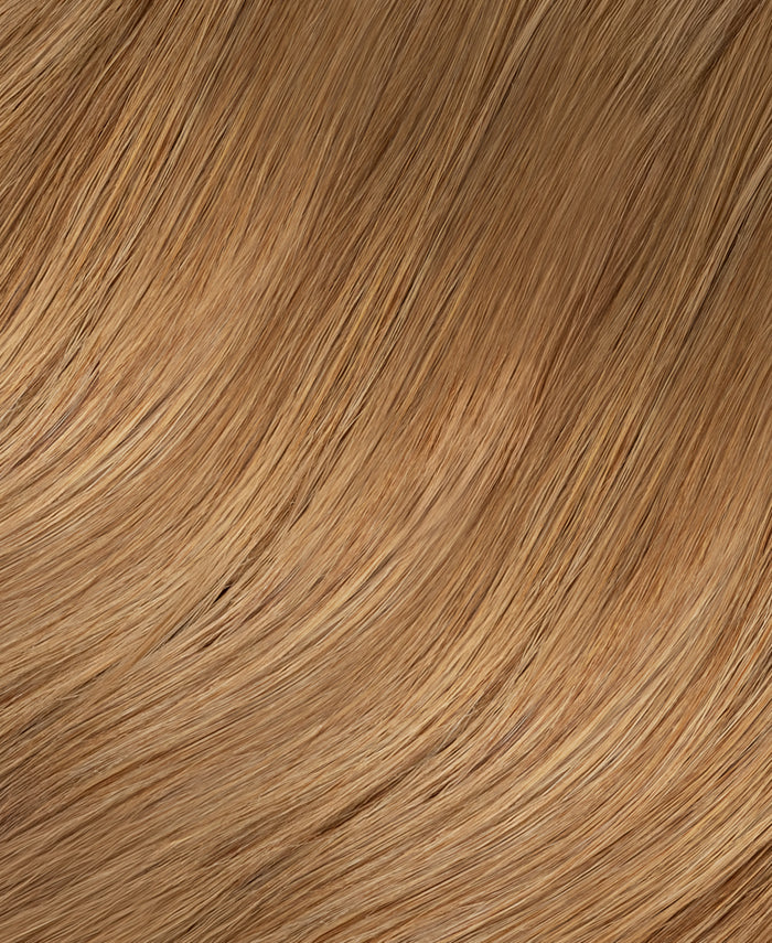 invisible clip-in hair extensions strawberry blonde.