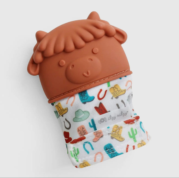 Itzy Mitt Silicone Teething Mitt- Highland Cows