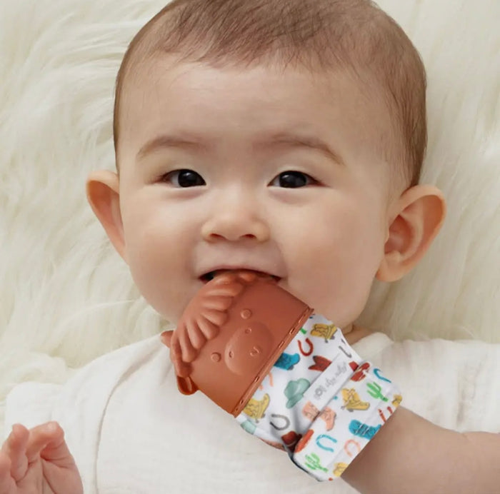 Itzy Mitt Silicone Teething Mitt- Highland Cows