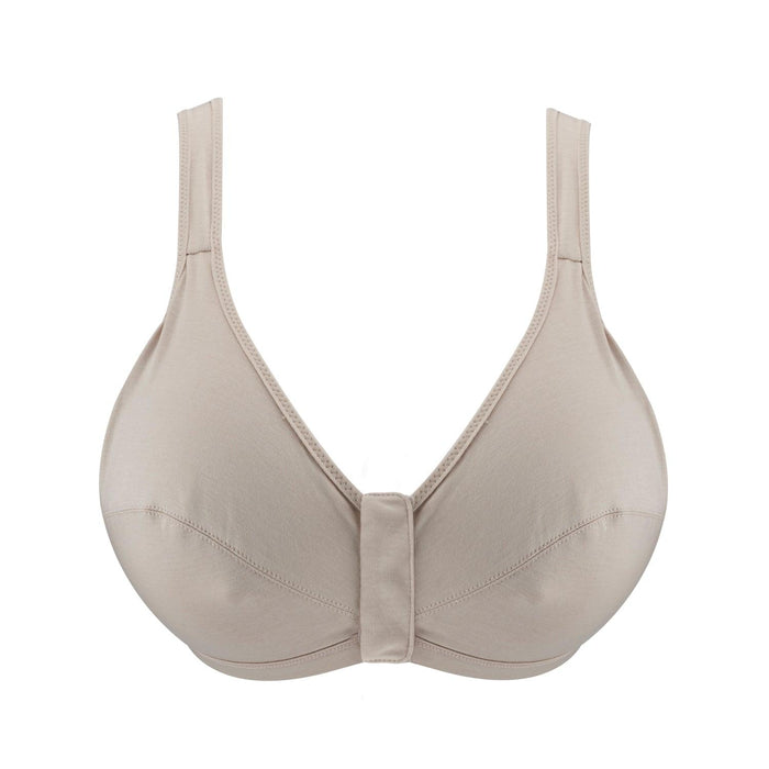 Ivory Full Cup Front Closure Silk and Organic Cotton Wireless Bra – Juliemay Lingerie