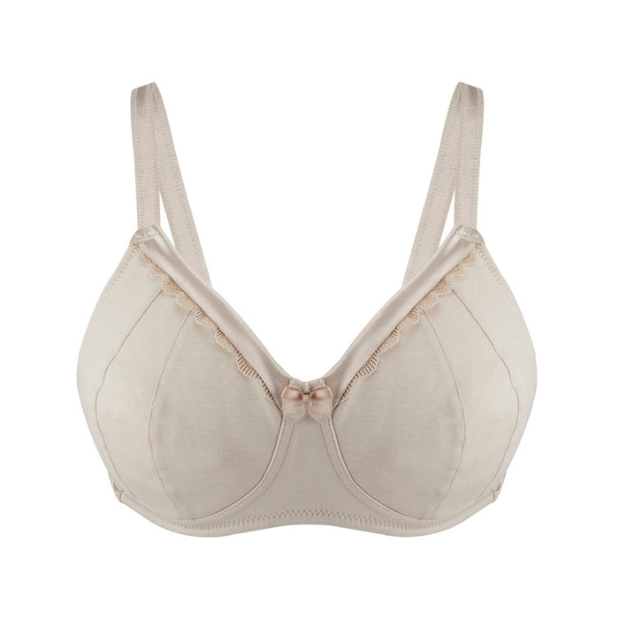 Ivory Supportive Non Wired Silk and Organic Cotton Full Cup Bra with removable paddings – Juliemay Lingerie