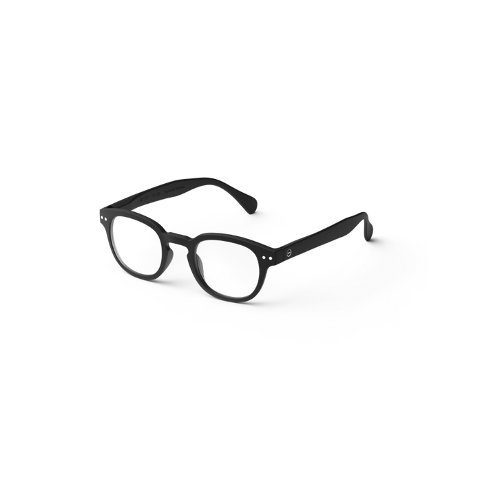 Black eyeglasses on a white background