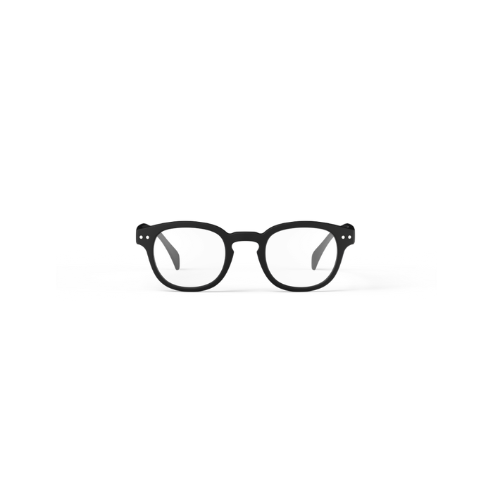 Black eyeglasses on a white background