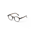 Round tortoise-patterned reading glasses and clear lenses.
