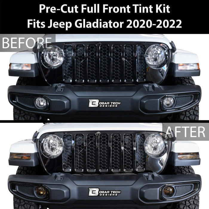 Amber Delete Taillight Precut Smoked PPF Tint Kit Film Overlay Fits Jeep Gladiator 2020 2021 2022 2023 2024 - Bogar Tech Designs