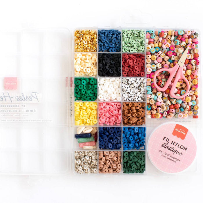 La Petite Epicerie Pro - Jewellery Kit - 6mm Heishi Beads - Nature - Contents