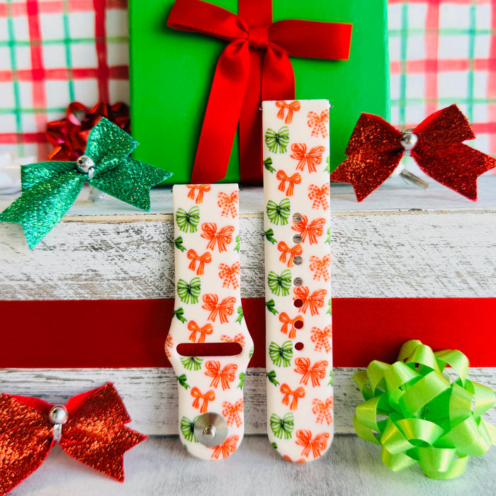 Jingle Bows Print Silicone Band For Samsung Watch
