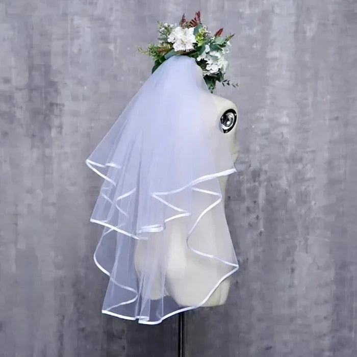 Wedding Veils - Satin Edge Fingertip Length Bridal Veil