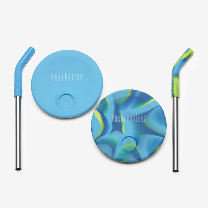 Klean Kanteen Blue Tie Dye Kid's Cup Straw Lid 2-Pack