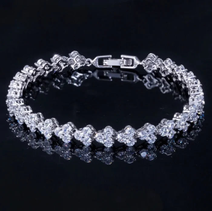 Wedding Jewelry - Cubic Zirconia Bracelets - Available in Silver, Yellow Gold and Rose Gold