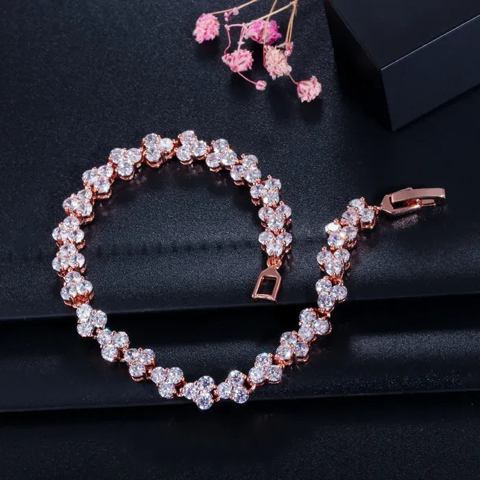 Wedding Jewelry - Cubic Zirconia Bracelets - Available in Silver, Yellow Gold and Rose Gold