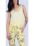 Knit Mesh Tank with V-Neck