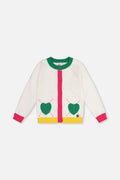 Knitted Cardigan Off-White, Green And Pink-0