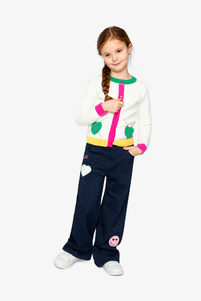 Knitted Cardigan Off-White, Green And Pink-4