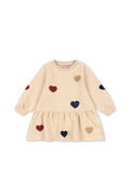 Konges Slojd Lou Terry Sweatshirt Dress in Hearts