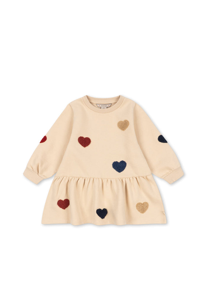 Konges Slojd Lou Terry Sweatshirt Dress in Hearts