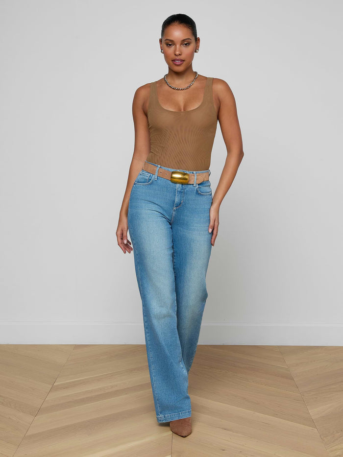 L'Agence Kalea Tank Bodysuit in Dark Macchiato