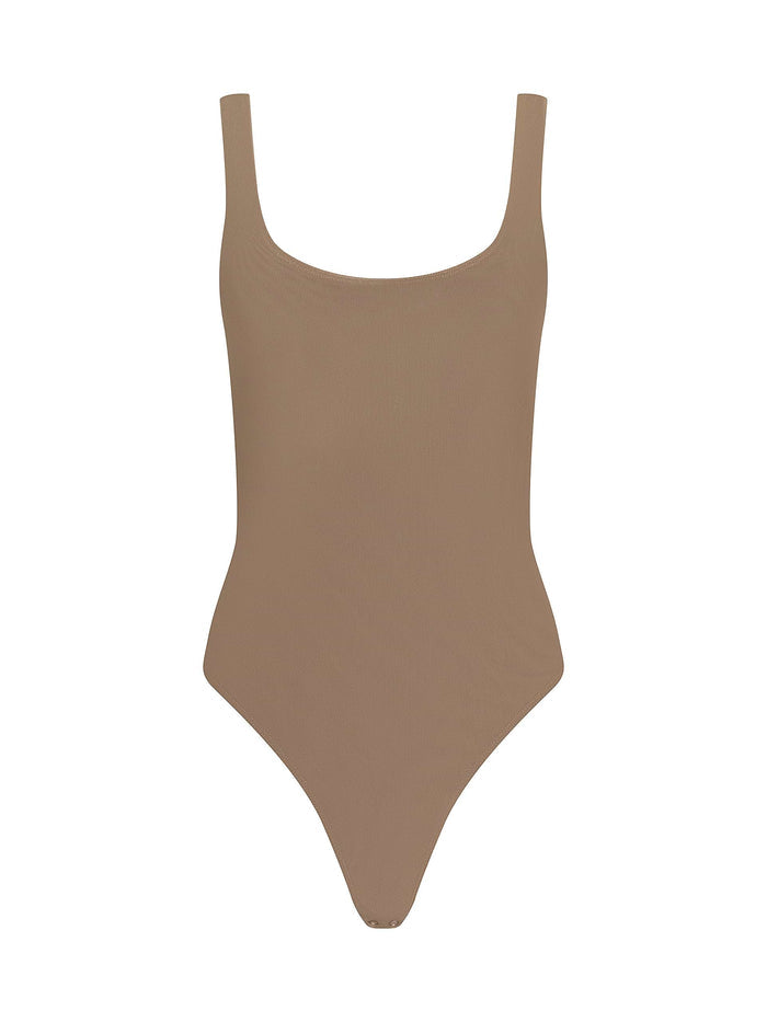 L'Agence Kalea Tank Bodysuit in Dark Macchiato