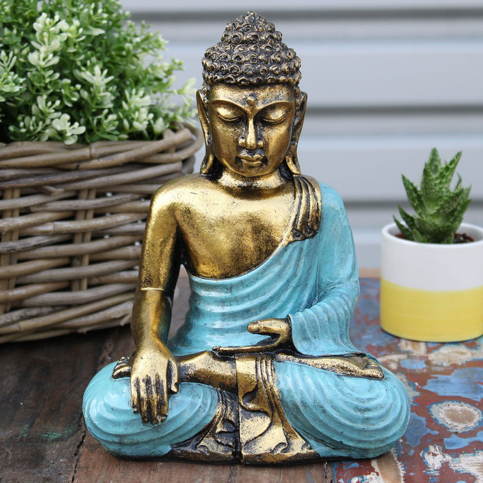 Large Teal & Gold Buddha